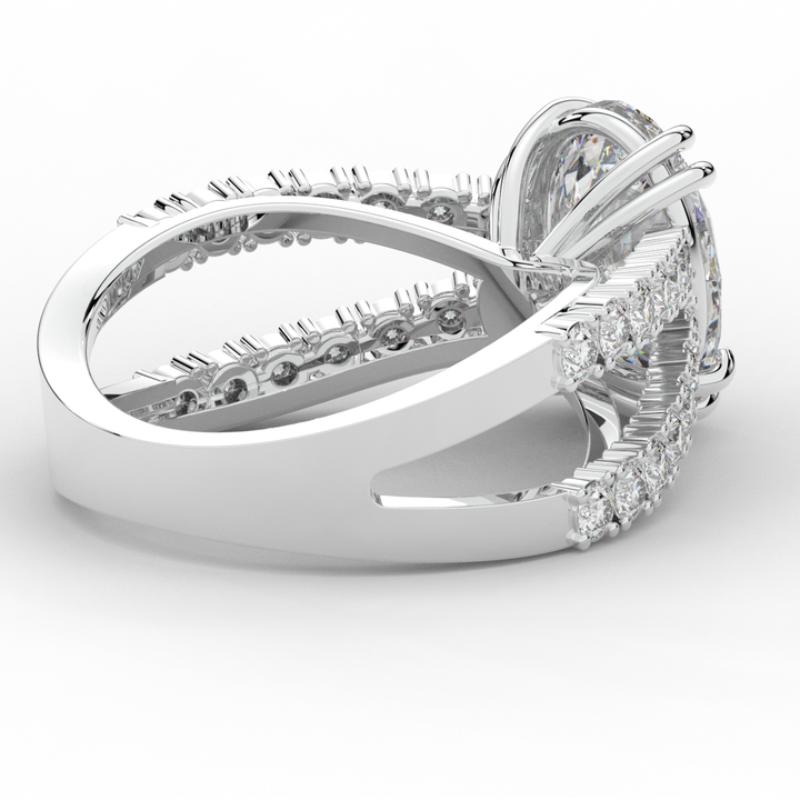3.75CT.TW OVAL LAB DIAMOND SPLIT BAND ENGAGEMENT RING - Nazarelle