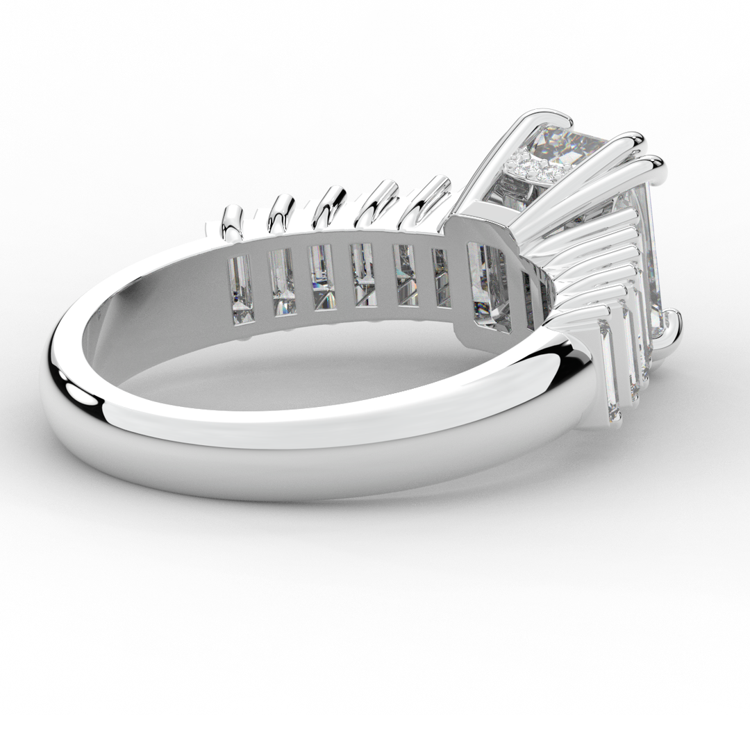 2.60CT.TW EMERALD CUT LAB DIAMOND ENGAGEMENT RING - Nazarelle