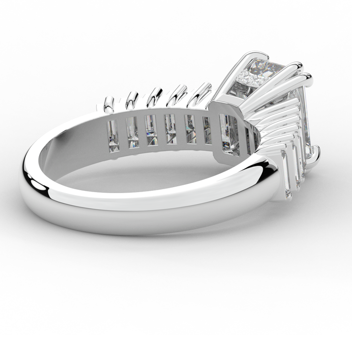 2.60CT.TW EMERALD CUT LAB DIAMOND ENGAGEMENT RING - Nazarelle