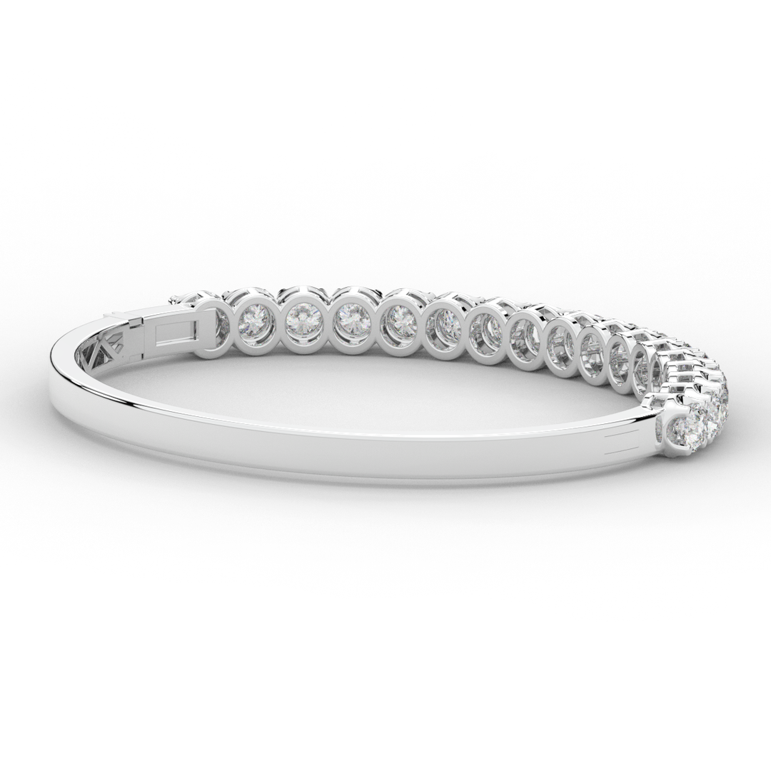 5.00CT.TW ROUND LAB DIAMOND BANGLE - Nazarelle