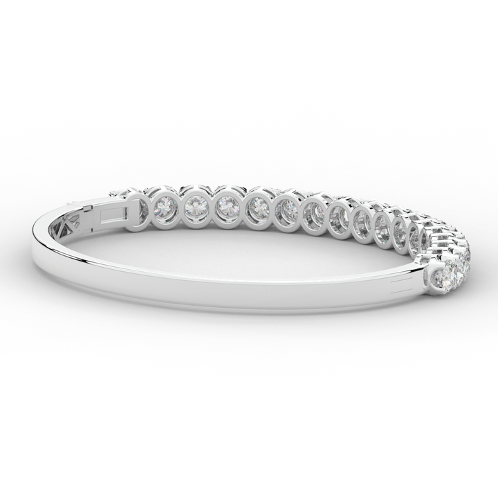 5.00CT.TW ROUND LAB DIAMOND BANGLE - Nazarelle