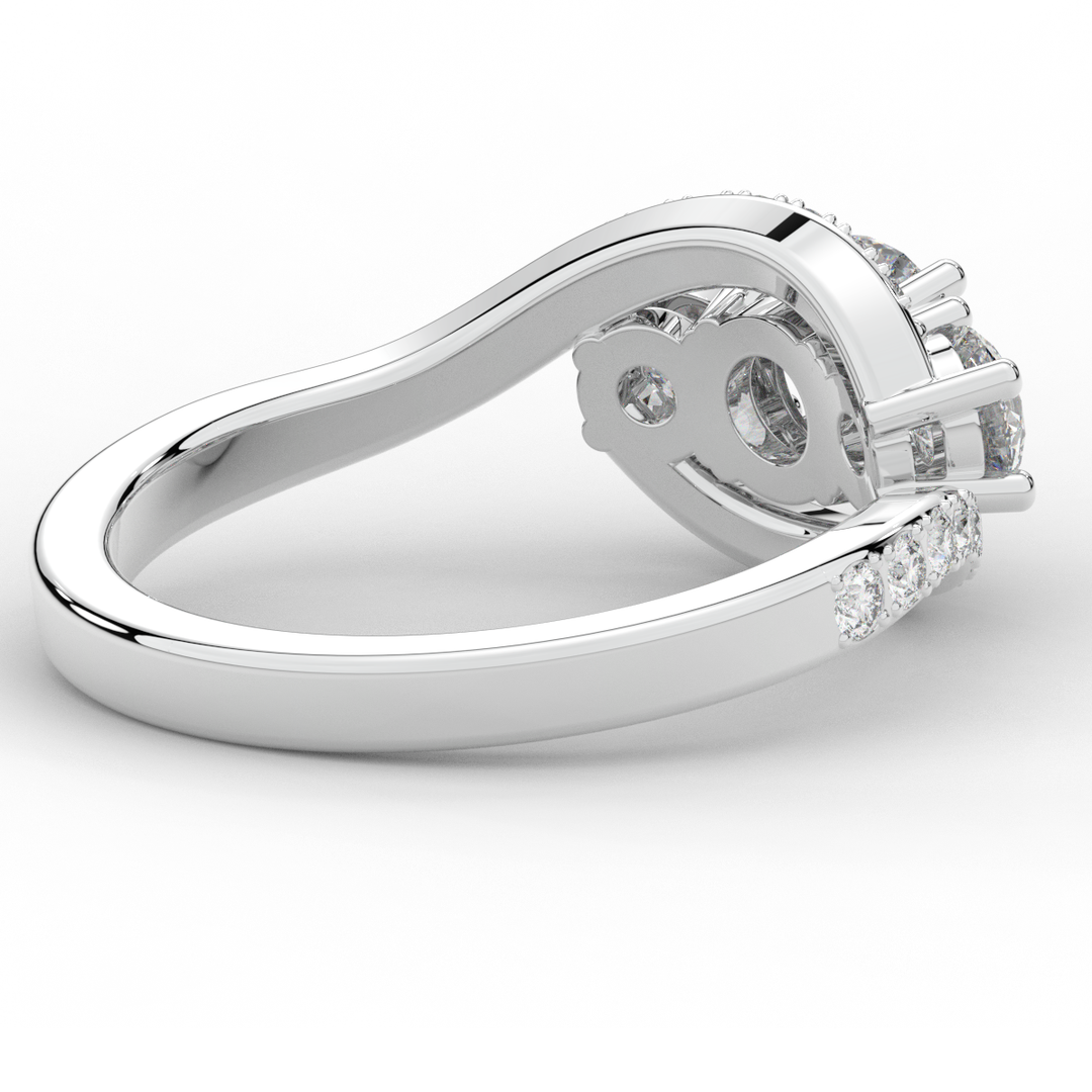 1.65CT.TW ROUND LAB DIAMOND TWIST HALO ENGAGEMENT RING - Nazarelle