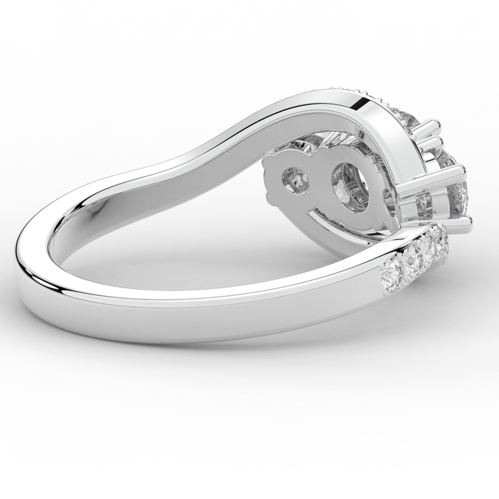 1.65CT.TW ROUND LAB DIAMOND TWIST HALO ENGAGEMENT RING - Nazarelle