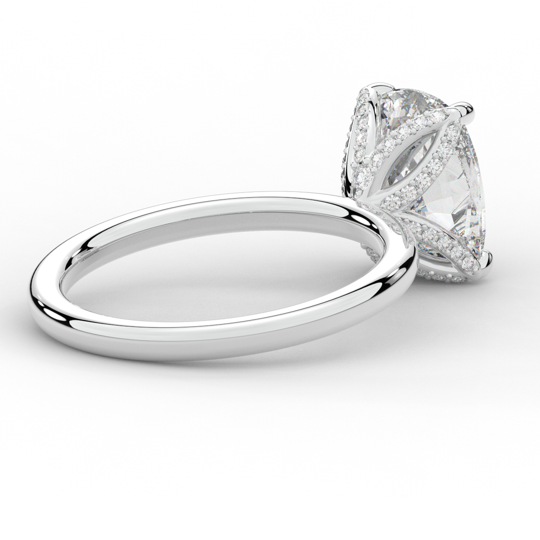 3.10CT.TW CUSHION LAB DIAMOND ENGAGEMENT RING - Nazarelle