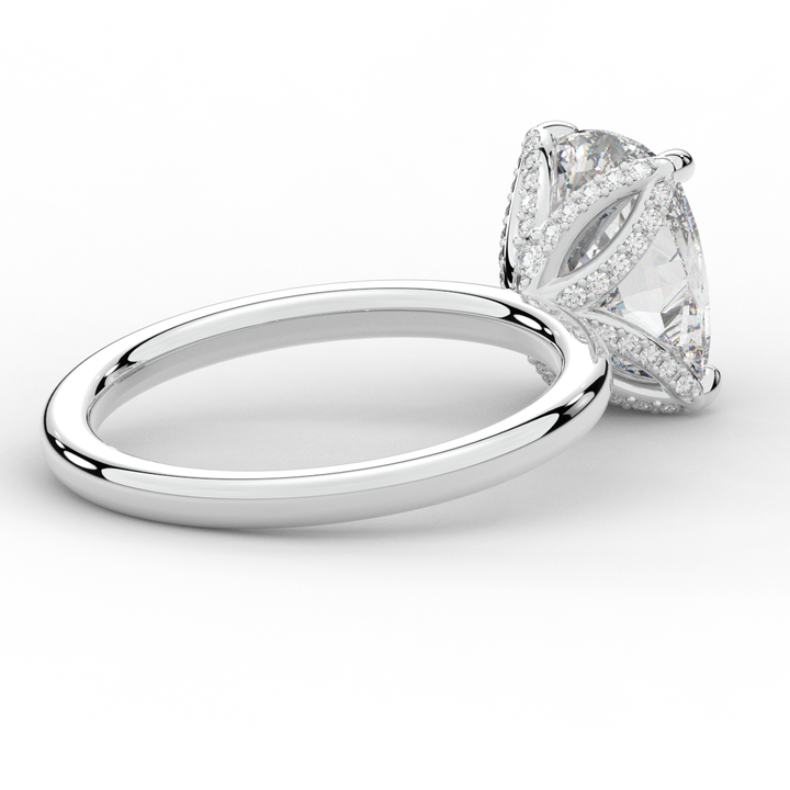 3.10CT.TW CUSHION LAB DIAMOND ENGAGEMENT RING - Nazarelle