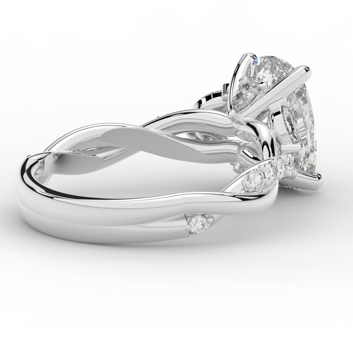 2.40CT.TW CUSHION LAB DIAMOND TWIST BAND ENGAGEMENT RING - Nazarelle