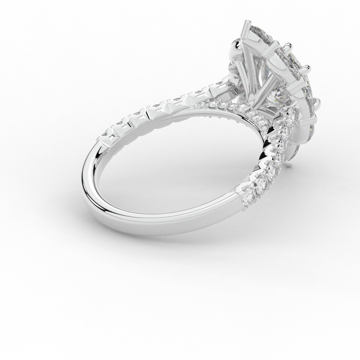 2.75CT.TW OVAL LAB DIAMOND HALO ENGAGEMENT RING - Nazarelle