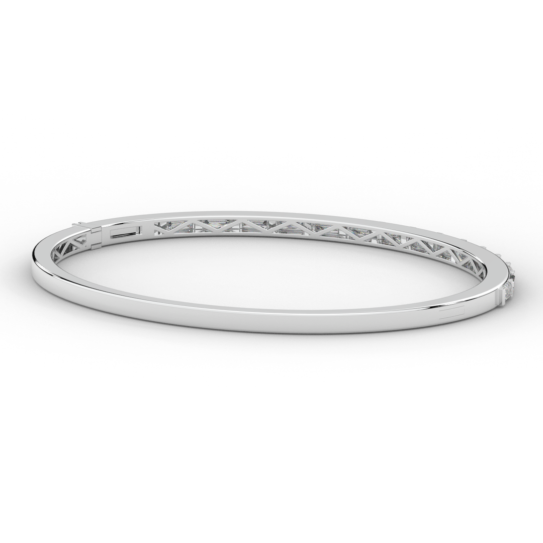 1.50CT.TW BAGUETTE LAB DIAMOND SHARED PRONG BANGLE - Nazarelle