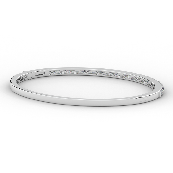 1.50CT.TW BAGUETTE LAB DIAMOND SHARED PRONG BANGLE - Nazarelle