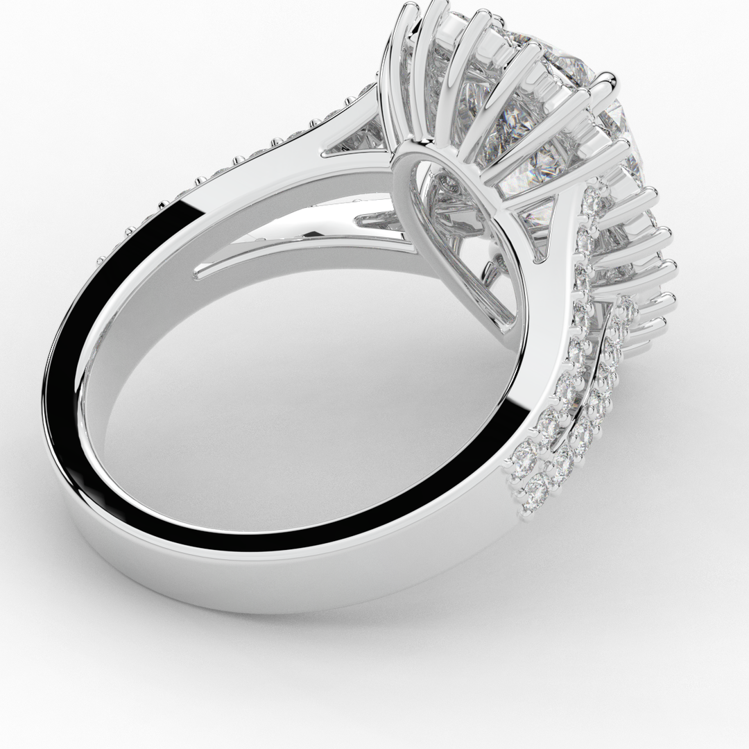 3.60CT.TW ROUND LAB DIAMOND ENGAGEMENT RING - Nazarelle