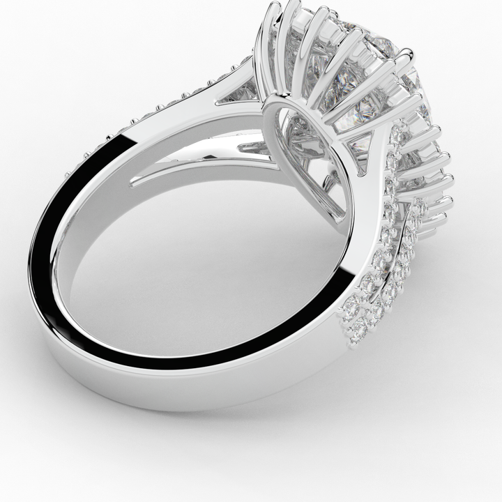 3.60CT.TW ROUND LAB DIAMOND ENGAGEMENT RING - Nazarelle