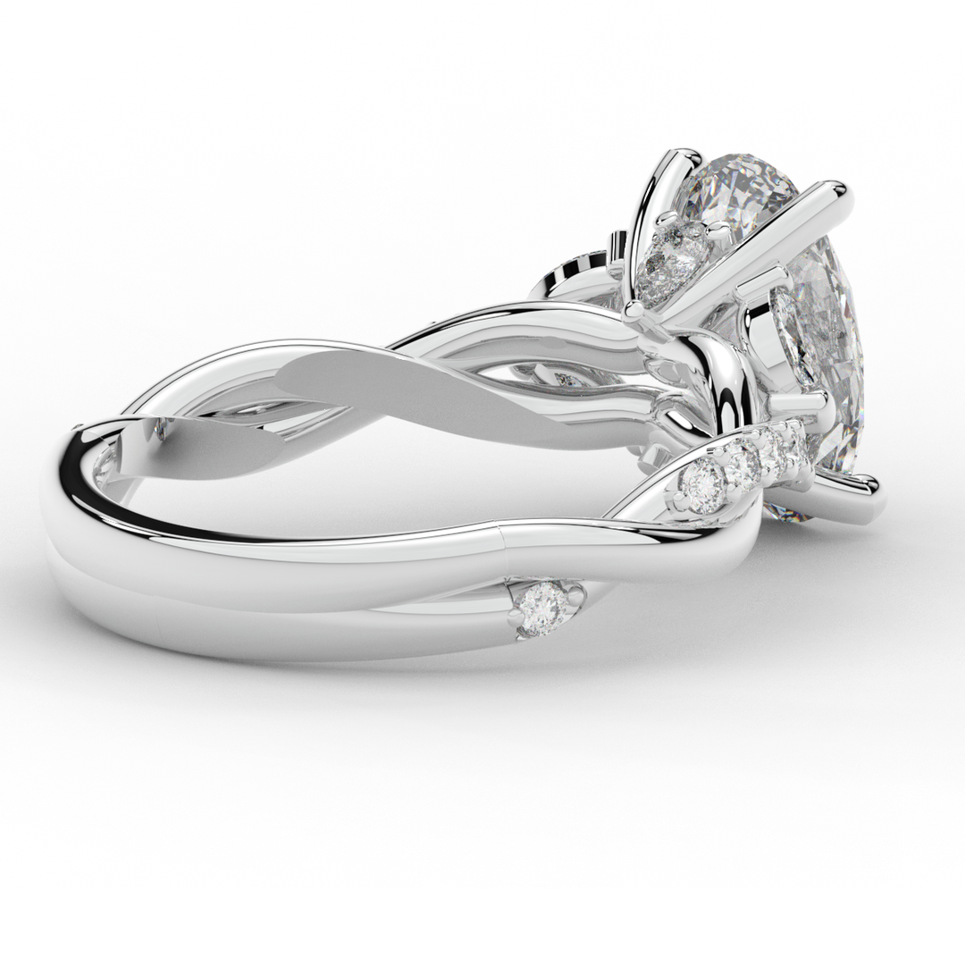 2.40CT.TW OVAL LAB DIAMOND TWIST ENGAGEMENT RING - Nazarelle