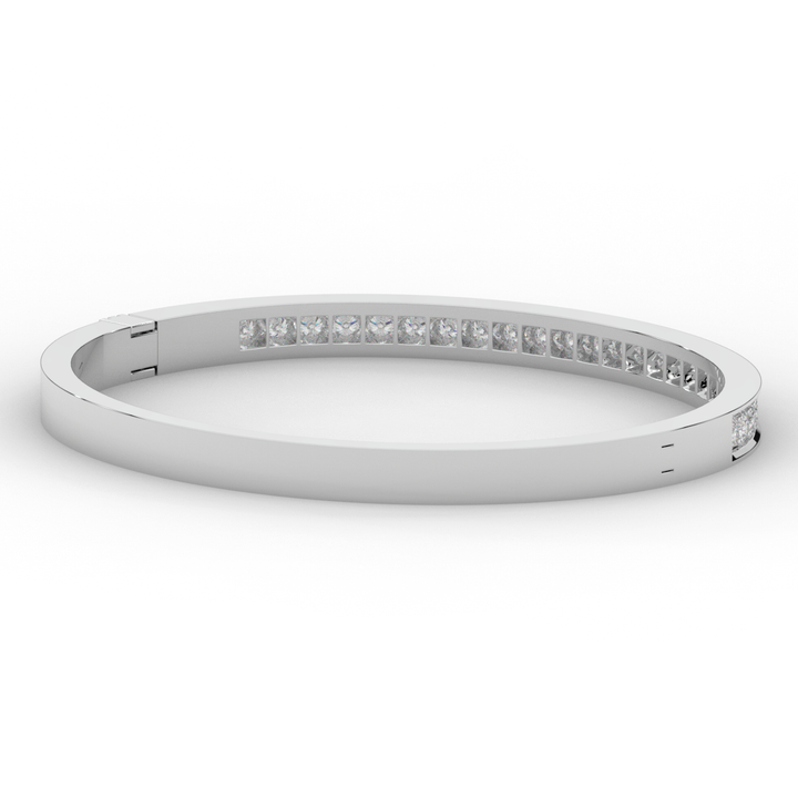 1.25CT.TW ROUND LAB DIAMOND BANGLE - Nazarelle