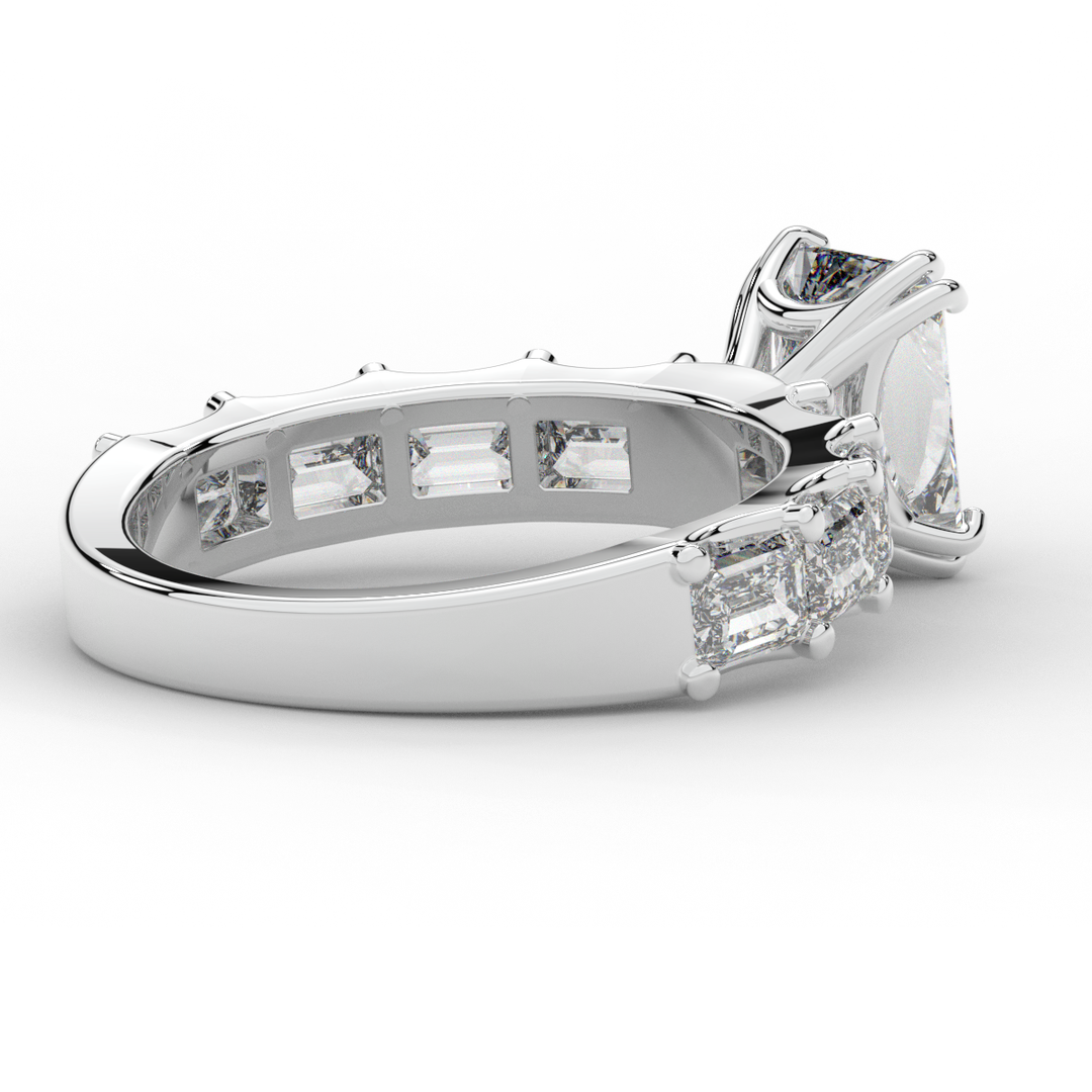 3.75CT.TW RADIANT LAB DIAMOND SOLITAIRE ENGAGEMENT RING - Nazarelle