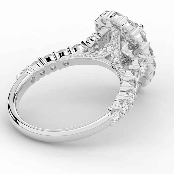 3.10CT.TW PEAR LAB DIAMOND HALO ENGAGEMENT RING - Nazarelle