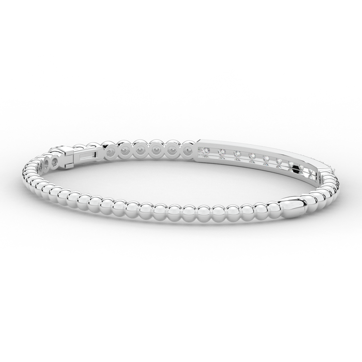 1.10CT.TW ROUND LAB DIAMOND BANGLE - Nazarelle