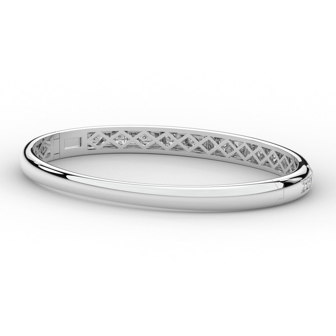 1.25CT.TW ROUND LAB DIAMOND BANGLE - Nazarelle