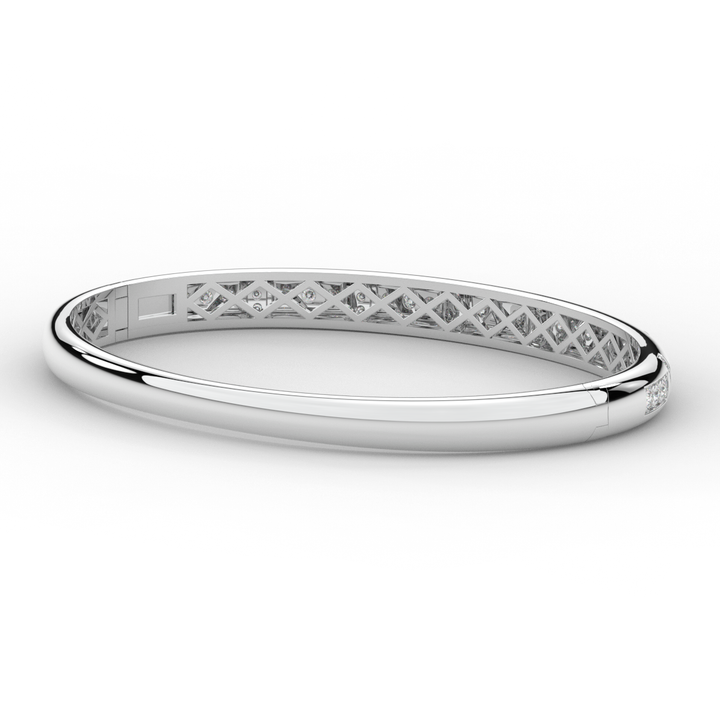 1.25CT.TW ROUND LAB DIAMOND BANGLE - Nazarelle