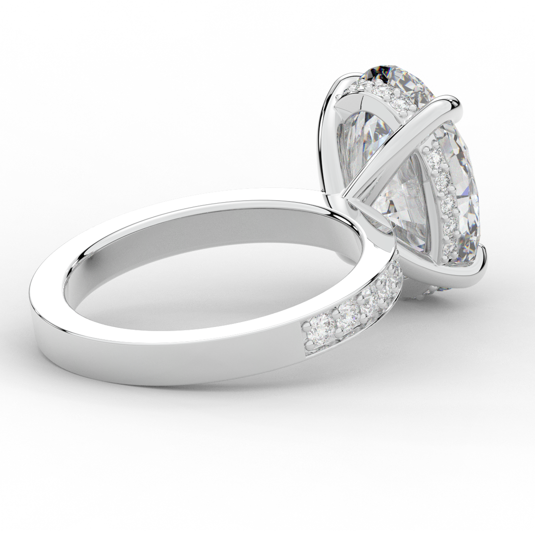 4.30CT.TW OVAL LAB DIAMOND BAND ENGAGEMENT RING - Nazarelle