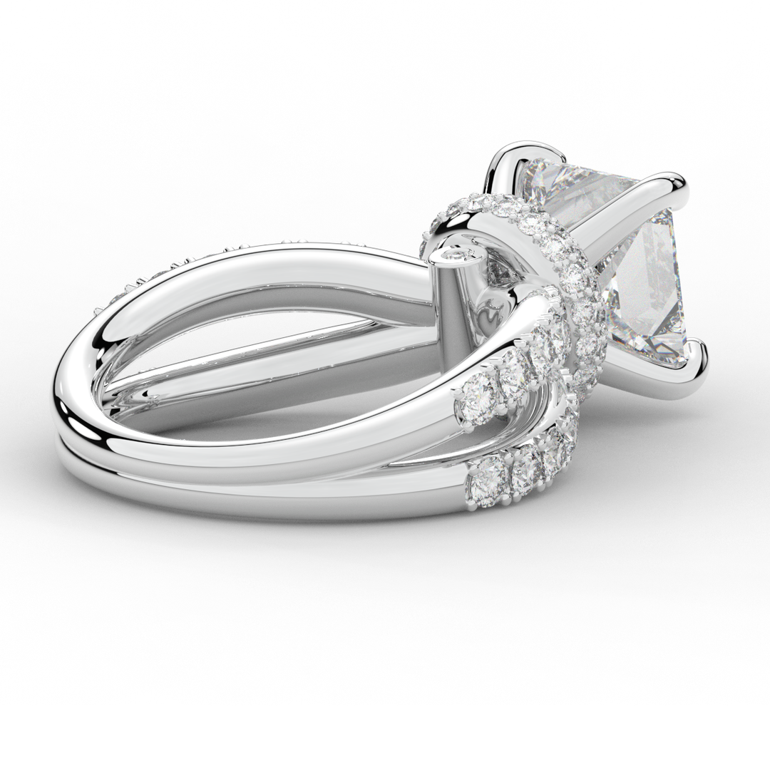 5.25CT.TW PRINCESS LAB DIAMOND ENGAGEMENT RING - Nazarelle