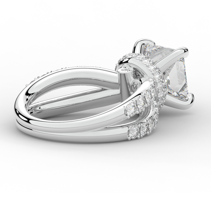 5.25CT.TW PRINCESS LAB DIAMOND ENGAGEMENT RING - Nazarelle