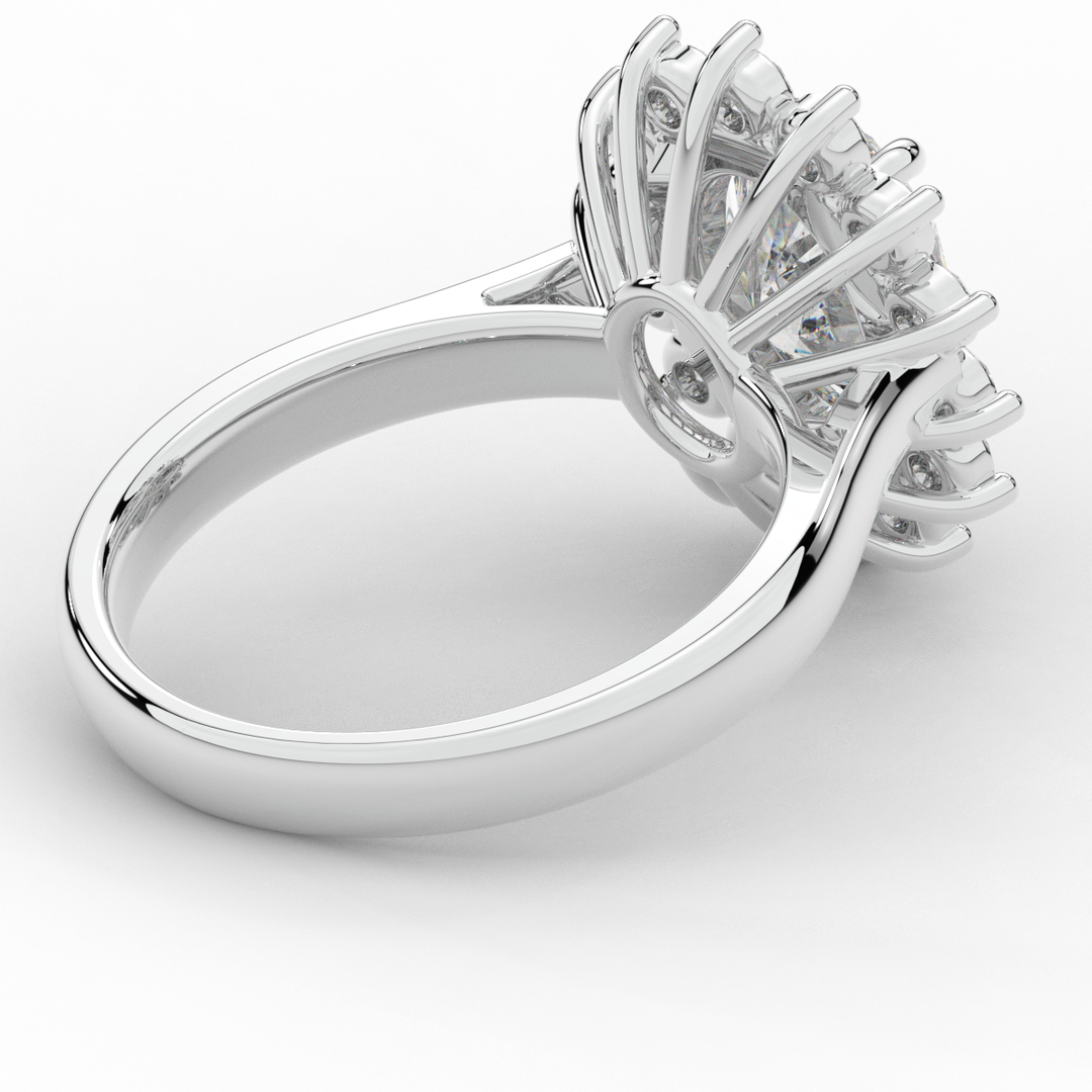 2.65CT.TW OVAL LAB DIAMOND HALO ENGAGEMENT RING - Nazarelle