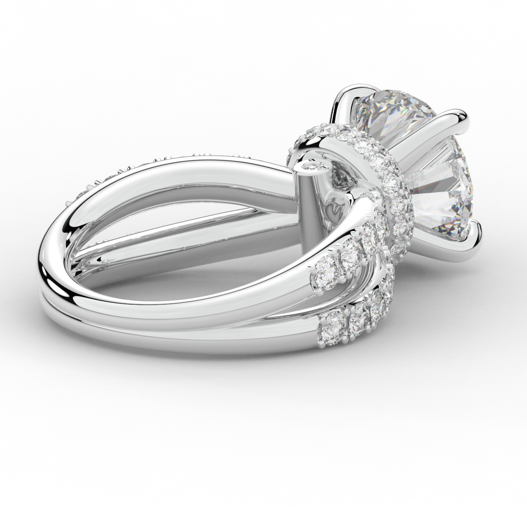 6.25CT.TW ROUND LAB DIAMOND ENGAGEMENT RING - Nazarelle