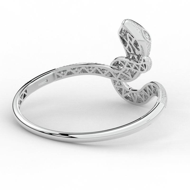 4.90CT.TW ROUND AND PEAR LAB DIAMOND SNAKE BANGLE - Nazarelle