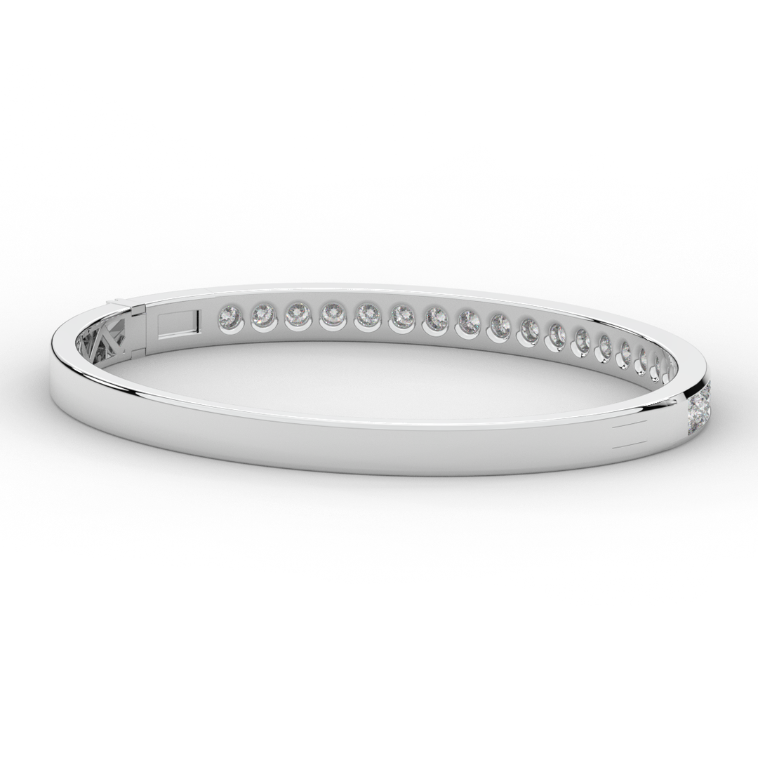 2.75CT.TW ROUND LAB CHANNEL SET DIAMOND BANGLE - Nazarelle