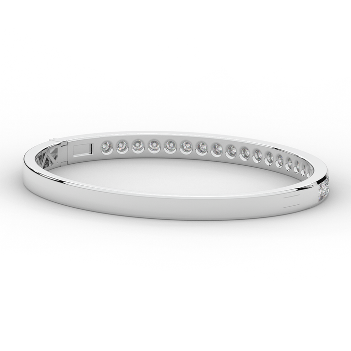 2.75CT.TW ROUND LAB CHANNEL SET DIAMOND BANGLE - Nazarelle