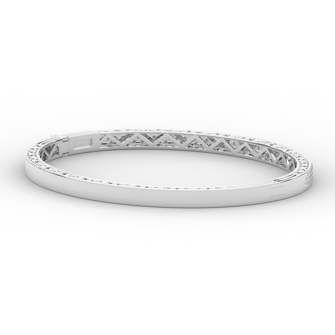 0.75CT.TW 3 ROW ROUND LAB DIAMOND  BANGLE - Nazarelle