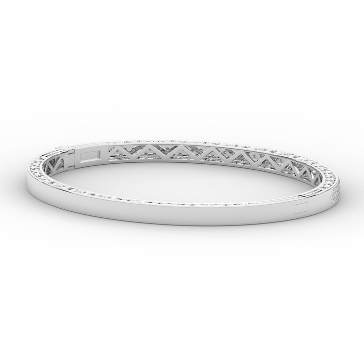 0.75CT.TW 3 ROW ROUND LAB DIAMOND  BANGLE - Nazarelle