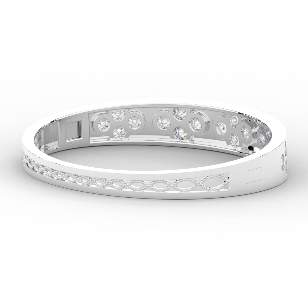 4.10CT.TW ROUND LAB DIAMOND BEZEL SET BANGLE - Nazarelle