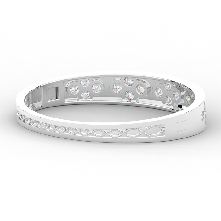 4.10CT.TW ROUND LAB DIAMOND BEZEL SET BANGLE - Nazarelle