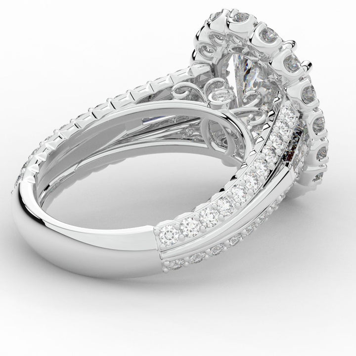 5.75CT.TW OVAL LAB DIAMOND HALO ENGAGEMENT RING - Nazarelle