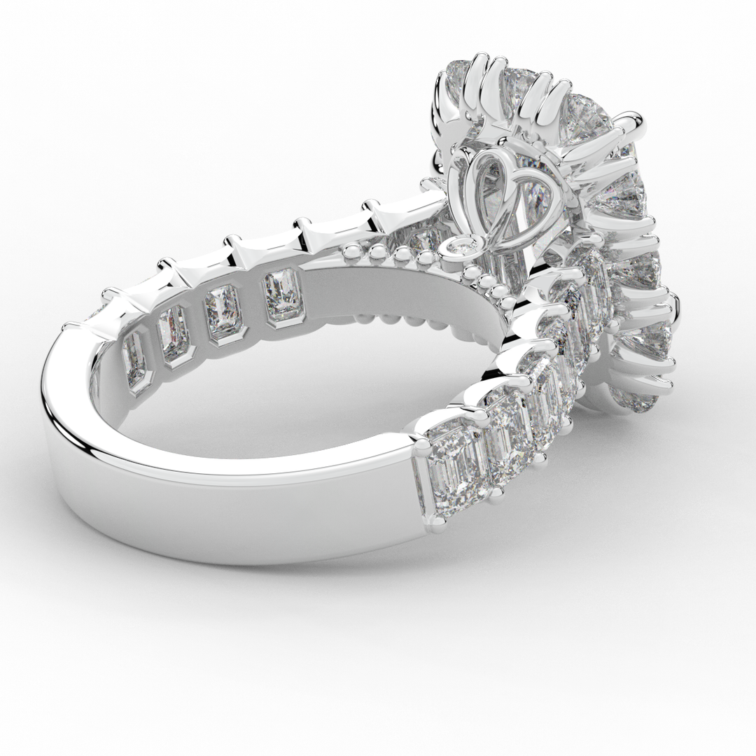 6.00CT.TW RADIANT LAB DIAMOND HALO ENGAGEMENT RING - Nazarelle