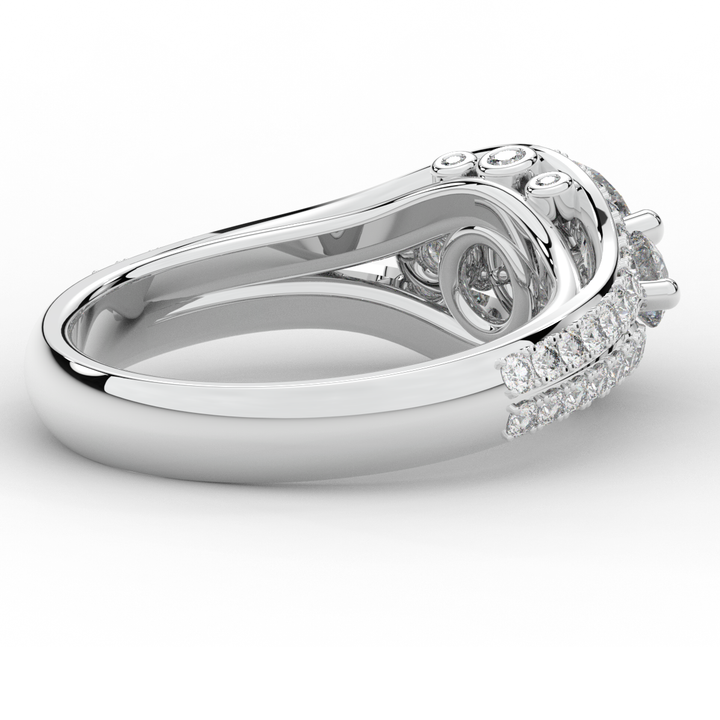 1.90CT.TW ROUND LAB DIAMOND THREE STONE ENGAGEMENT RING - Nazarelle