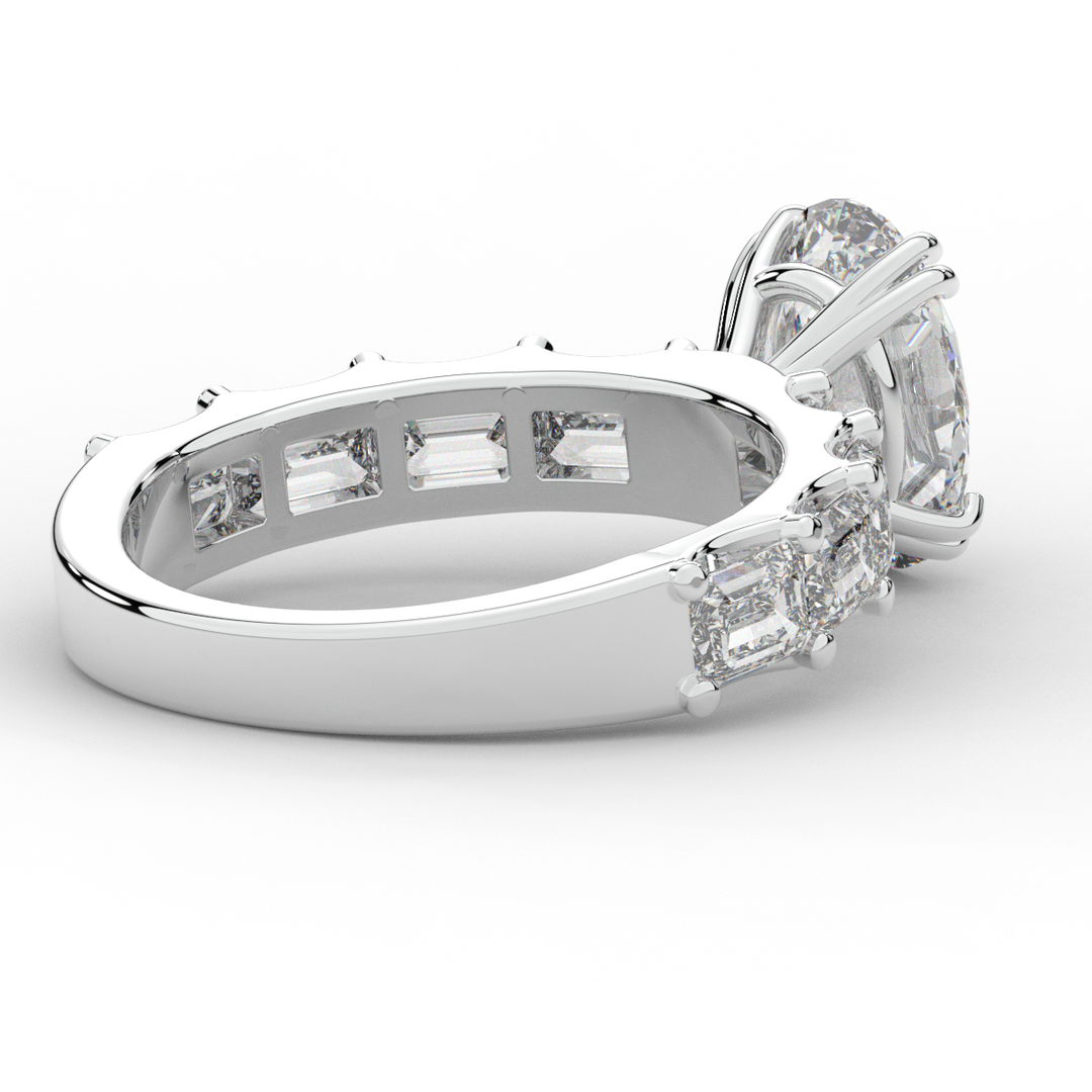 3.75CT.TW OVAL LAB DIAMOND SOLITAIRE ENGAGEMENT RING - Nazarelle