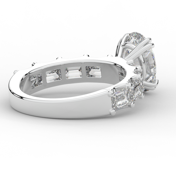 3.75CT.TW OVAL LAB DIAMOND SOLITAIRE ENGAGEMENT RING - Nazarelle