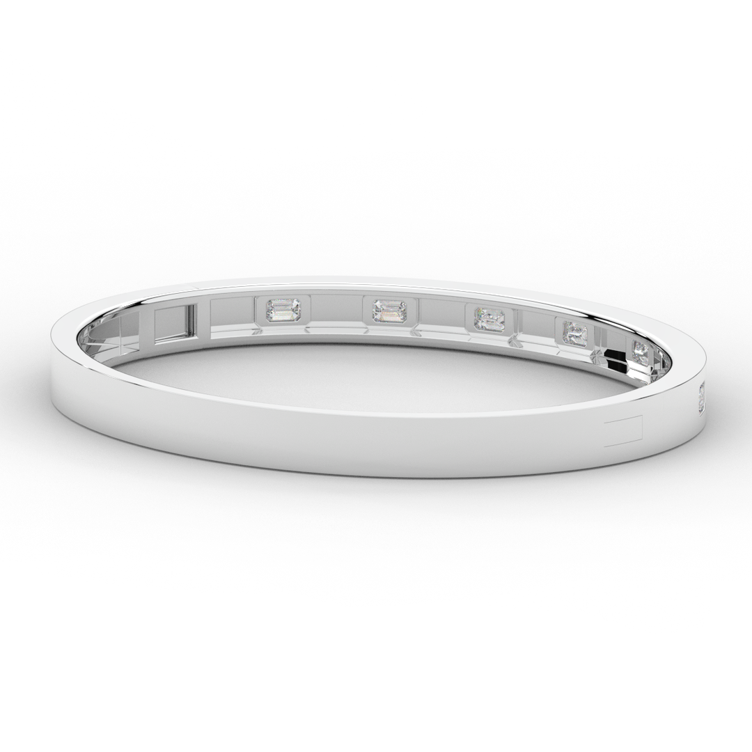 1.25CT.TW ROUND LAB DIAMOND BEZEL SET BANGLE - Nazarelle