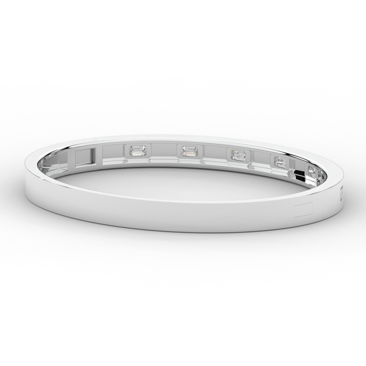 1.25CT.TW ROUND LAB DIAMOND BEZEL SET BANGLE - Nazarelle