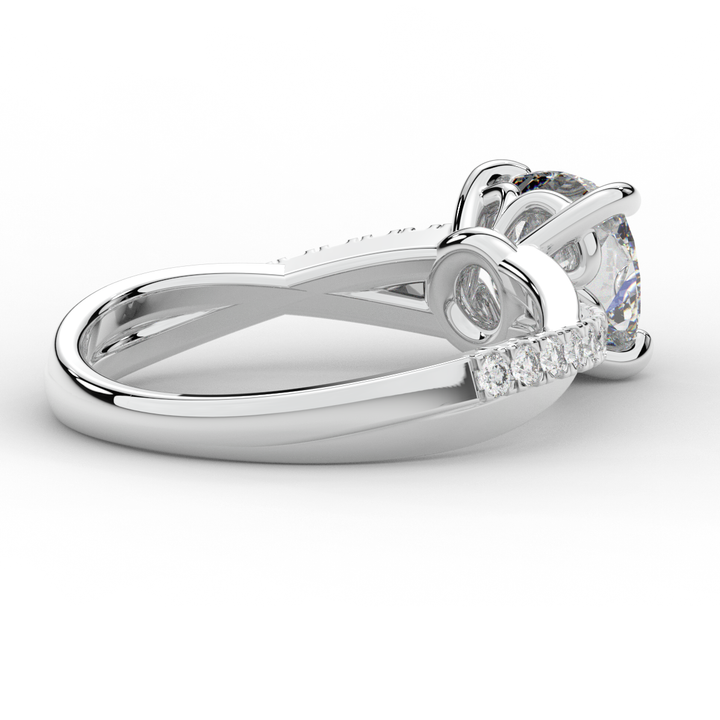 2.20CT.TW CUSHION LAB DIAMOND TWISTBAND ENGAGEMENT RING - Nazarelle