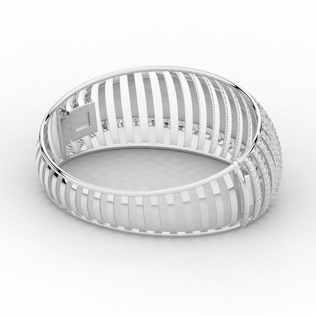 4.00CT.TW ROUND LAB DIAMOND BANGLE - Nazarelle