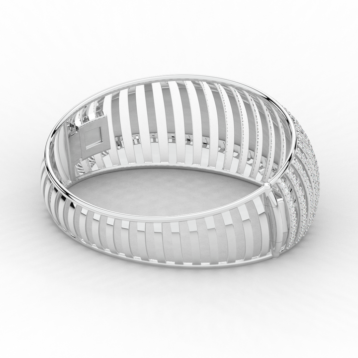 4.00CT.TW ROUND LAB DIAMOND BANGLE - Nazarelle