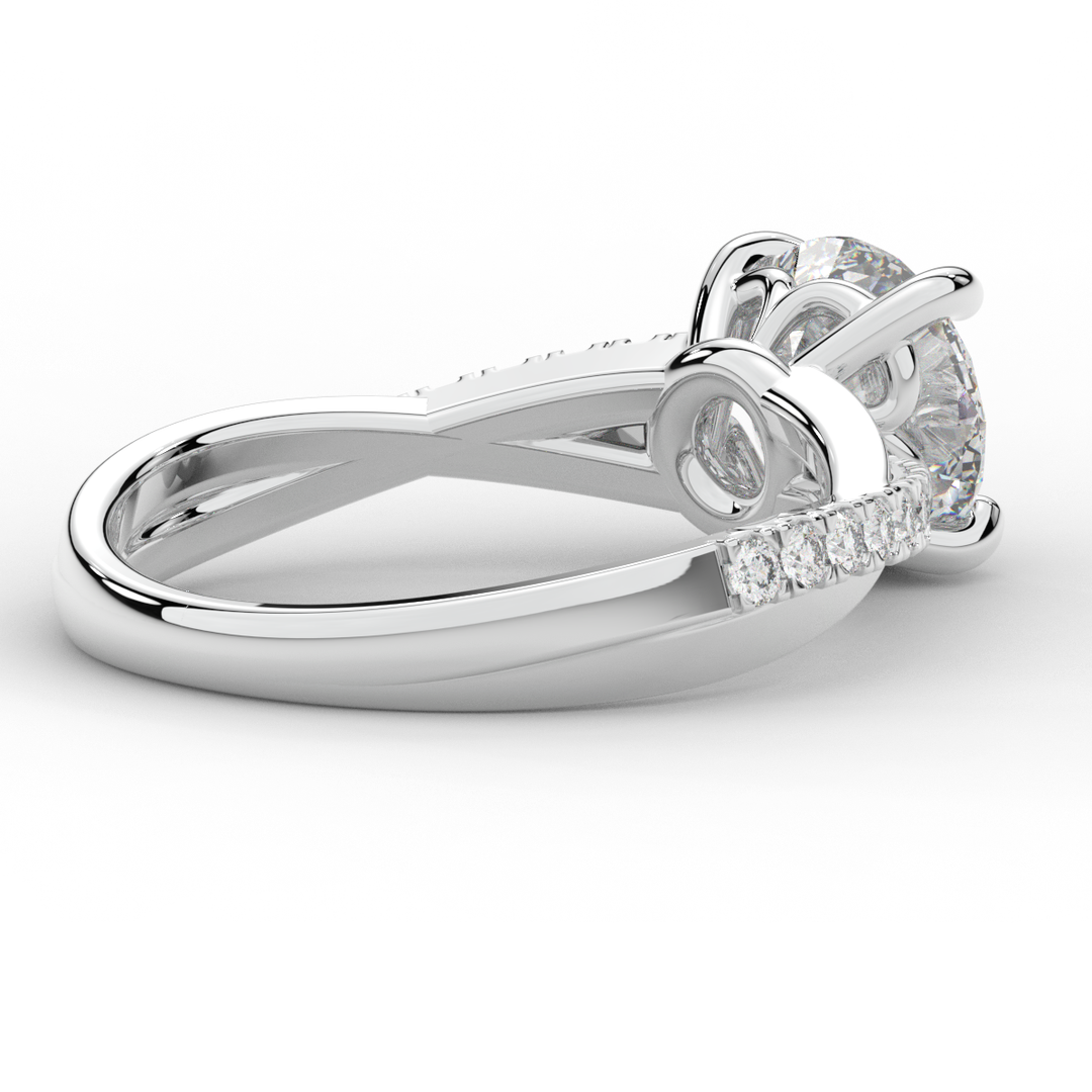 2.20CT.TW ROUND LAB DIAMOND TWISTBAND ENGAGEMENT RING - Nazarelle