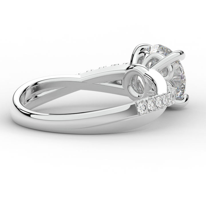 2.20CT.TW ROUND LAB DIAMOND TWISTBAND ENGAGEMENT RING - Nazarelle