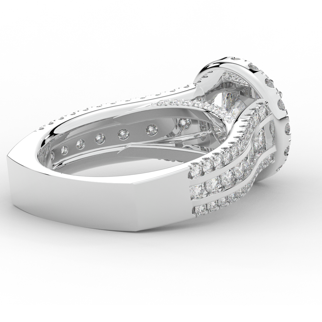 2.90CT.TW ROUND LAB DIAMOND HALO ENGAGEMENT RING - Nazarelle