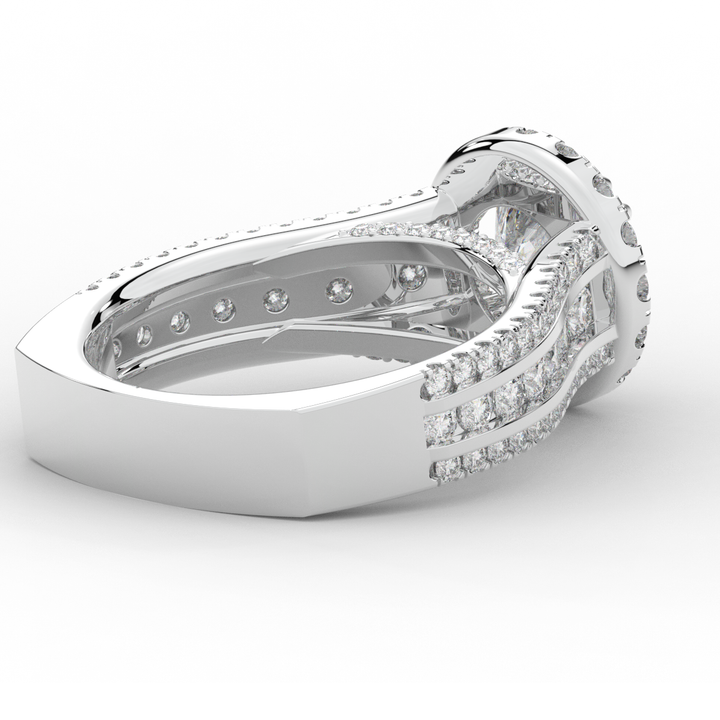 2.90CT.TW ROUND LAB DIAMOND HALO ENGAGEMENT RING - Nazarelle