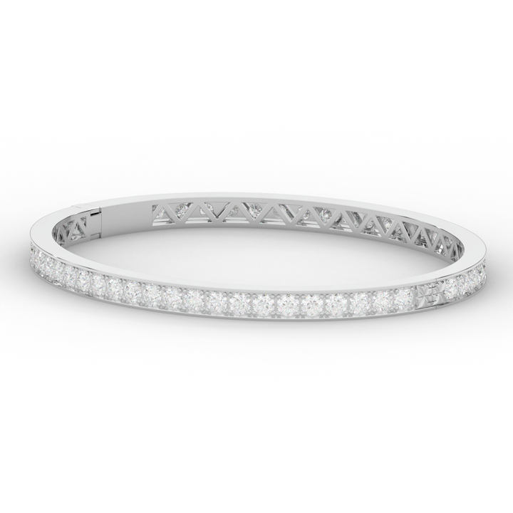 5.10CT.TW ROUND LAB DIAMOND BANGLE - Nazarelle