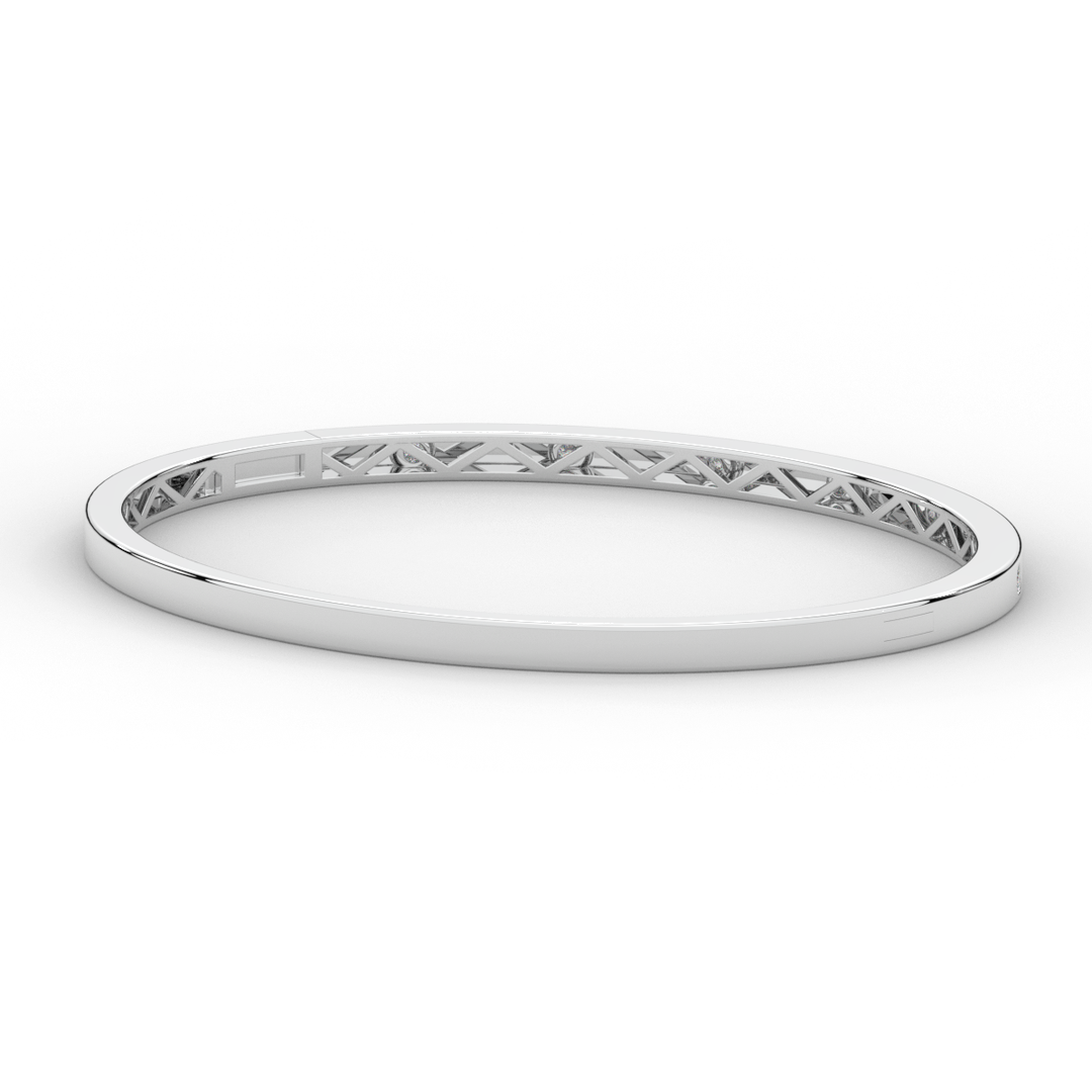 0.15CT.TW ROUND LAB BEZEL SET DIAMOND BANGLE - Nazarelle